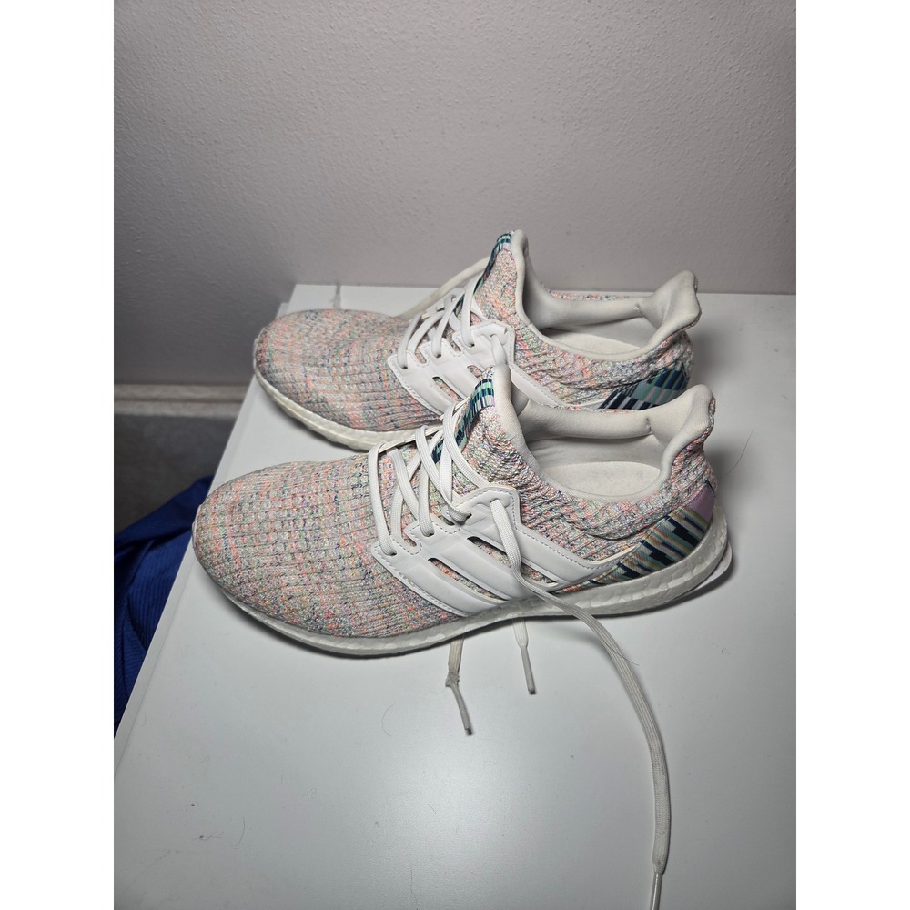 Adidas Ultraboost 4.0 DNA White Multi-Color Rainbow F34079 Mens Size 9